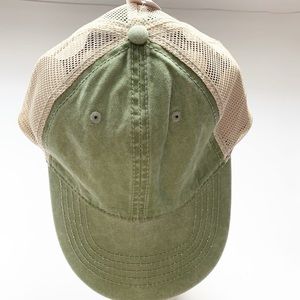 NWOT BALL CAP TERRACE GREEN DISTRESSED